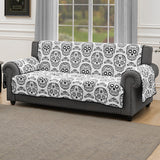 Greenland Home Fashions 100% Jacquard Woven Polyester Sugar Skull Furniture Protector Black