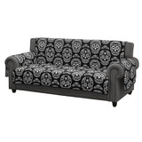 Greenland Home Fashions 100% Jacquard Woven Polyester Sugar Skull Furniture Protector Black