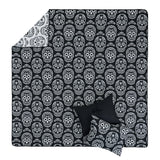 Greenland Home Fashions Sugar Skull 100% Polyester Reversible Coverlet Set Black