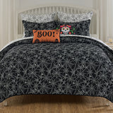 Greenland Home Fashions Spinderella 100% Polyester Reversible Coverlet Set Black