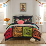 Greenland Home Fashions Day of the Dead Brushed Microfiber Reversible Quilt Set Multi