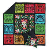 Greenland Home Fashions Day of the Dead Brushed Microfiber Reversible Quilt Set Multi