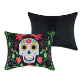 Greenland Home Fashions Day of the Dead Microfiber Face Cotton Back Pillow Sham Standard 20x26 Multi