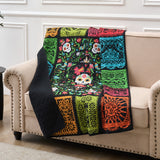 Greenland Home Fashions Day of the Dead Microfiber Face Cotton Back Accessory Throw 50x60 Multi