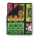 Greenland Home Fashions Day of the Dead Microfiber Face Cotton Back Accessory Throw 50x60 Multi