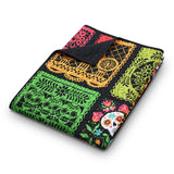 Greenland Home Fashions Day of the Dead Microfiber Face Cotton Back Accessory Throw 50x60 Multi