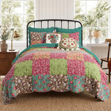 Greenland Home Fashions Danica Cotton Reversible Lightweight Bedding Quilt Set Multi