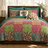 Greenland Home Fashions Danica Cotton Reversible Lightweight Bedding Quilt Set Multi