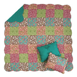 Greenland Home Fashions Danica Cotton Reversible Lightweight Bedding Quilt Set Multi