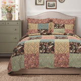 Greenland Home Fashions Hazel 100% Cotton Reversible Lightweight Quilt Set Multi