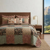 Greenland Home Fashions Hazel 100% Cotton Reversible Lightweight Quilt Set Multi