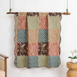 Greenland Home Fashions Hazel Cotton Face Microfiber Back Accessory Throw 50x60 Multi