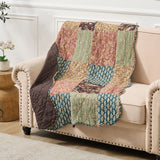 Greenland Home Fashions Hazel Cotton Face Microfiber Back Accessory Throw 50x60 Multi