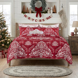 Greenland Home Fashions 100% Jacquard Woven Polyester Noella Coverlet Set Red