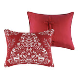 Greenland Home Fashions 100% Jacquard Woven Polyester Noella Pillow Sham Red