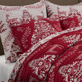 Greenland Home Fashions 100% Jacquard Woven Polyester Noella Pillow Sham Red