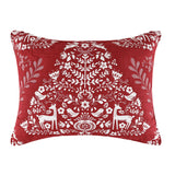 Greenland Home Fashions 100% Jacquard Woven Polyester Noella Pillow Sham Red