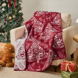 Greenland Home Fashions 100% Jacquard Woven Polyester Noella Accessory Throw Blanket 50" x 60" Red