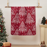 Greenland Home Fashions 100% Jacquard Woven Polyester Noella Accessory Throw Blanket 50" x 60" Red