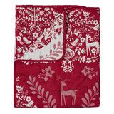 Greenland Home Fashions 100% Jacquard Woven Polyester Noella Accessory Throw Blanket 50" x 60" Red