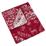 Greenland Home Fashions 100% Jacquard Woven Polyester Noella Accessory Throw Blanket 50" x 60" Red