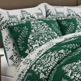 Greenland Home Fashions 100% Jacquard Woven Polyester Noella Pillow Sham Green