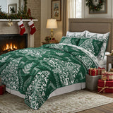 Greenland Home Fashions 100% Jacquard Woven Polyester Noella Coverlet Set Green