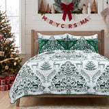 Greenland Home Fashions 100% Jacquard Woven Polyester Noella Coverlet Set Green