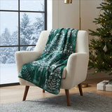 Greenland Home Fashions 100% Jacquard Woven Polyester Noella Accessory Throw Blanket 50" x 60" Green