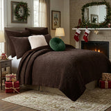 Greenland Home Fashions Chenille Velvet Crush Quilt Set Chocolate