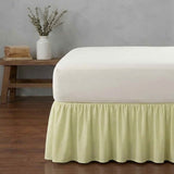 Greenland Home Fashions Cotton Blend Landris Solid Ruffled Bed Skirt 16" Drop Light Green