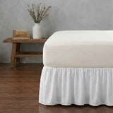 Greenland Home Fashions Cotton Blend Landris Solid Ruffled Bed Skirt 16" Drop White