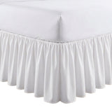 Greenland Home Fashions Cotton Blend Landris Solid Ruffled Bed Skirt 16" Drop White