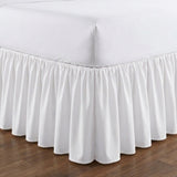 Greenland Home Fashions Cotton Blend Landris Solid Ruffled Bed Skirt 16" Drop White