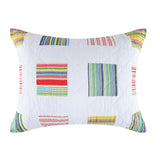 Greenland Home Fashions 100% Cotton Sailor Stripe Quilted Pillow Sham White