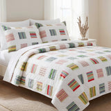 Greenland Home Fashions 100% Cotton Sailor Stripe Quilt Set White