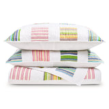Greenland Home Fashions 100% Cotton Sailor Stripe Quilt Set White