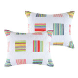 Greenland Home Fashions 100% Cotton Sailor Stripe Quilted Pillow Sham White