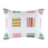 Greenland Home Fashions 100% Cotton Sailor Stripe Quilted Pillow Sham White