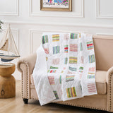 Greenland Home Fashions 100% Cotton Sailor Stripe Quilted Throw Blanket 50" x 60" White