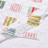 Greenland Home Fashions 100% Cotton Sailor Stripe Quilted Throw Blanket 50" x 60" White