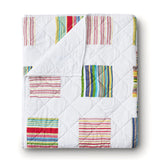Greenland Home Fashions 100% Cotton Sailor Stripe Quilted Throw Blanket 50" x 60" White