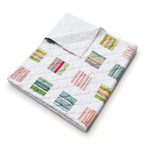 Greenland Home Fashions 100% Cotton Sailor Stripe Quilted Throw Blanket 50" x 60" White