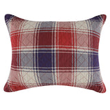 Greenland Home Fashions 100% Cotton Nicholas Plaid Reversible Pillow Sham Blue