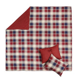 Greenland Home Fashions 100% Cotton Nicholas Plaid Reversible Quilt Set Blue
