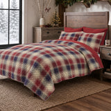 Greenland Home Fashions 100% Cotton Nicholas Plaid Reversible Quilt Set Blue