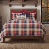 Greenland Home Fashions 100% Cotton Nicholas Plaid Reversible Quilt Set Blue