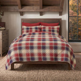 Greenland Home Fashions 100% Cotton Nicholas Plaid Reversible Quilt Set Blue