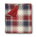 Greenland Home Fashions 100% Cotton Nicholas Plaid Reversible Accessory Throw Blanket 50" x 60" Blue