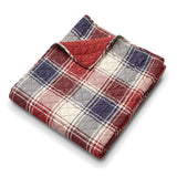 Greenland Home Fashions 100% Cotton Nicholas Plaid Reversible Accessory Throw Blanket 50" x 60" Blue